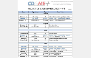 CALENDRIER CDAME 2025